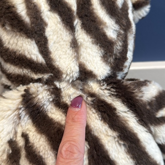 Soft Luxury Teddy Bear Plush PBK Pottery Barn Kids Brown Zebra Stripe Toy 8/2012 - Picture 7 of 12